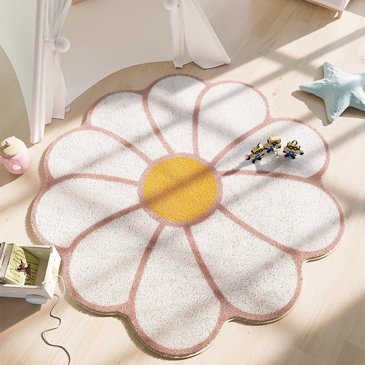 Tapis Rond à Motif Floral Élégant